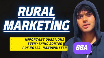 Rural Marketing For BBA 5th Semester | Important Questions