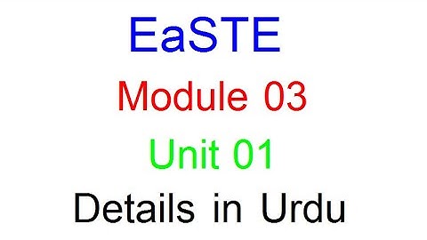 Module 3 | Unit 1 | EaSTE Training | QAED App |