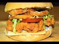 افضل طريقة لتحضير زنجر الدجاج مع حلقات البصل المقرمشة Zinger burger/شيف احمد