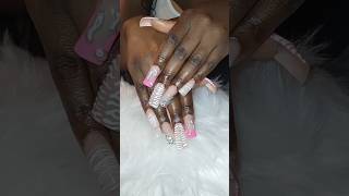 Pink long dukies 💓 #nails #nailart ##naildesigns #fypyoutube #nailtech #nailinspo #pink
