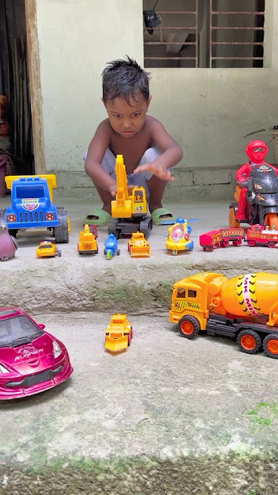 jcb pushing yellow beku kren car crash 💥😱#toys #jcb #jcbtractor