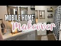 FARMHOUSE SINGLE WIDE BATHROOM MAKEOVER | remodeling our single wide mobile home on a budget 💰