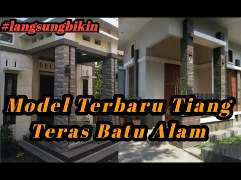 21 Model Batu Alam Tiang Teras Rumah