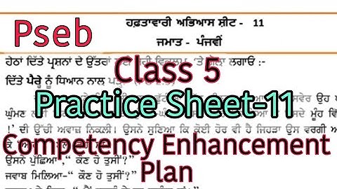 Solved Practice Sheet-11/Class-5/Competency Enhancement plan/PSEB/@PSEBEDUCATE