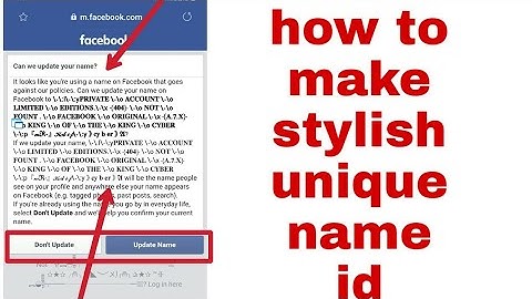 How to make stylish uniq name facebook I