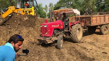 JCB 3dx Eco XPERT Loading Mud Mahindra 575 DI XP PLUS Tractor with Trolley | tractor videos Part 1