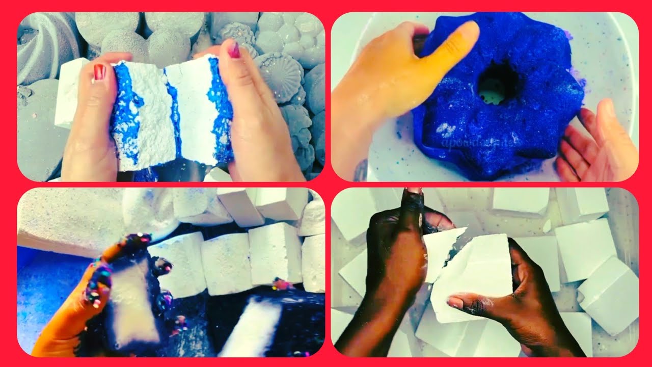 🌑⚪🎧White & Dyed Chalk Crushing #gymchalk #oddlysatisfying #satisfying #asmr #gymchalkasmr 
