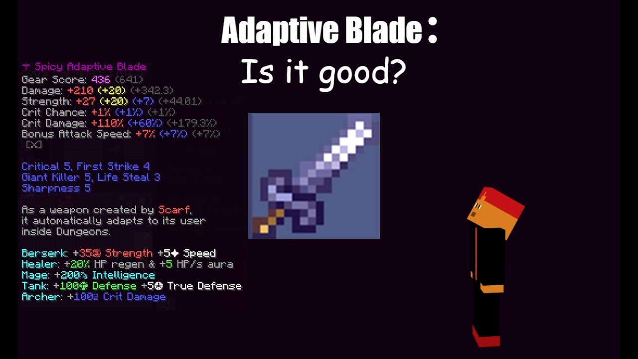 Is the Adaptive Blade good? Hypixel Skyblock YouTube