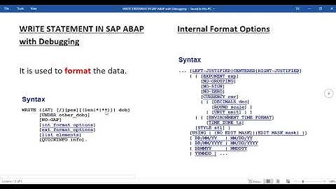 Write statement in SAP ABAP with debugging