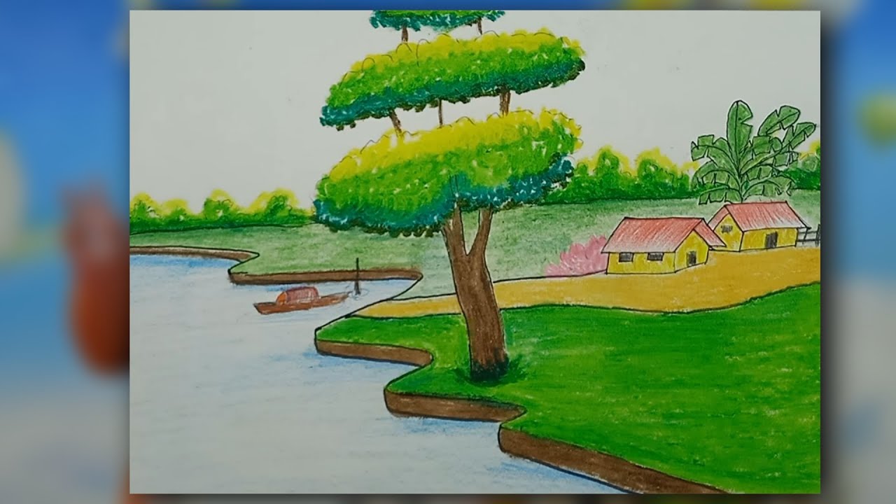 How to draw easy scenery drawing with beautiful Landscape Village oil  pastel drawing village scenery - Çocuk Gelişimi, Çocuk Eğitimi, Çocuk  Psikolojisi,