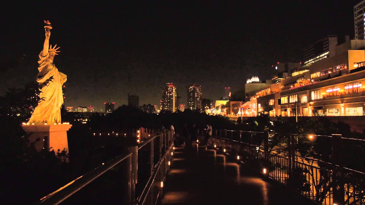 東京 夜景 レインボーブリッジ お台場 自由の女神と東京タワー Hd Youtube