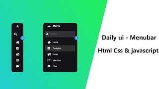 Daily ui - menu bar using html css | javascript toggle | Frontend Design