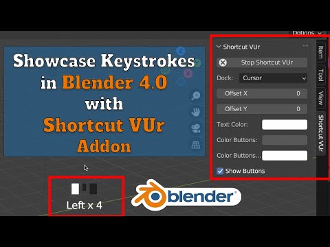 Display Keystrokes with Shortcut VUr Addon Installation Guide | Blender 4