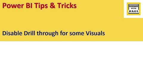 Disable Drill through for Some Visuals in Power BI | Power BI Tips and Tricks (47/100)