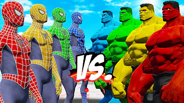 TEAM HULK COLOR VS TEAM SPIDER-MAN - EPIC SUPERHEROES WAR