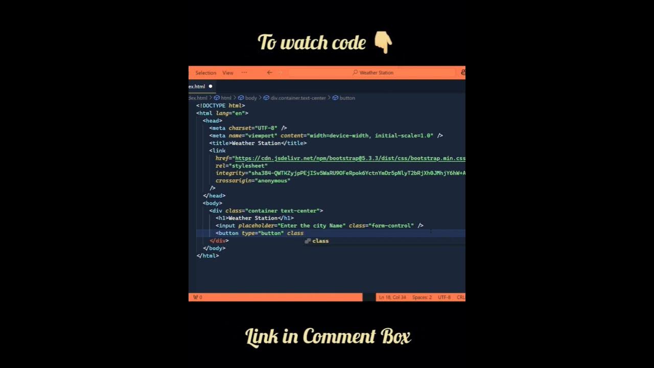 How to create buttons using bootstrap classes for webpage[WEATHER ...