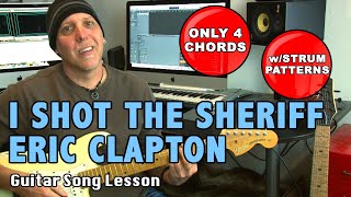 Download Lagu I Shot The Sheriff Eric Clapton guitar song lesson - ONLY 4 CHORDS w/ Tabs MP3
