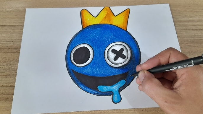 COMO DESENHAR AZUL BABÃO CHIBI, RAINBOW FRIENDS