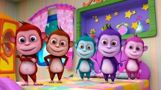 Five Little Monkeys Jumping on the Bed | Baby Chacha Nursery Rhymes &amp; Kids Songs