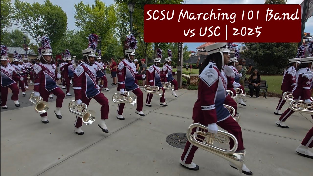 South Carolina State Bulldogs Marching 101 Band Marches into Williams Brice Stadium | 2025