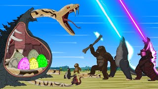 GODZILLA EARTH &amp; KONG vs Evolution of PYTHON: Who Is The King Of Monster??? - FUNNY CARTOON [#2]