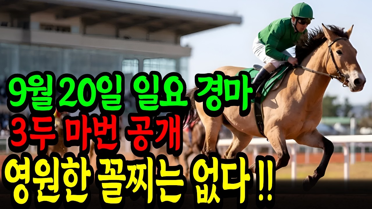 9월 20일 일요일 경마~ "설마 이 말이 또 오겠어?" 하다가 큰코다칩니다!   | 이번 주말 대박 복병 공개 l 경마 l 경마예상 l 코리아레이스 l 검빛경마 ㅣ경마정보