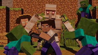 IRON GOLEM is my friend : iron golem and villager life (minecraft animation)