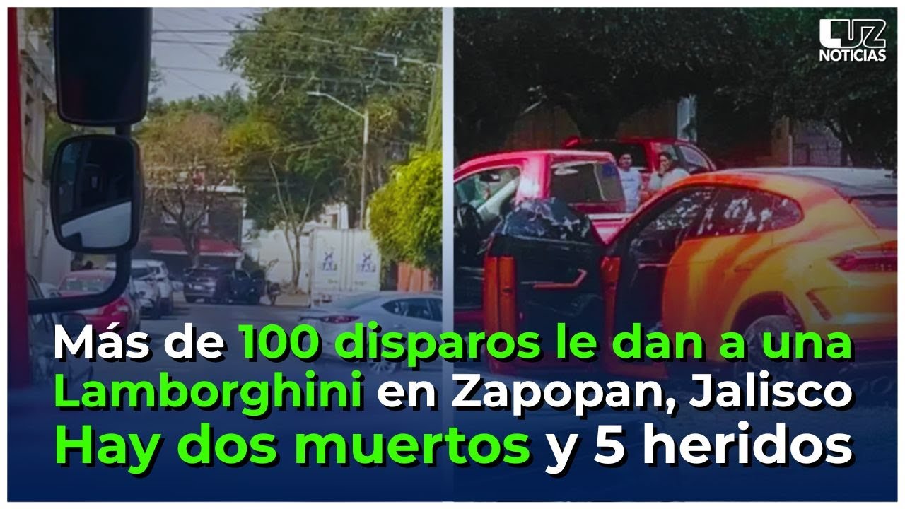 Acribillan en una lamborghini a dos sujetos en Zapopan, Jalisco. Hay 5 heridos.