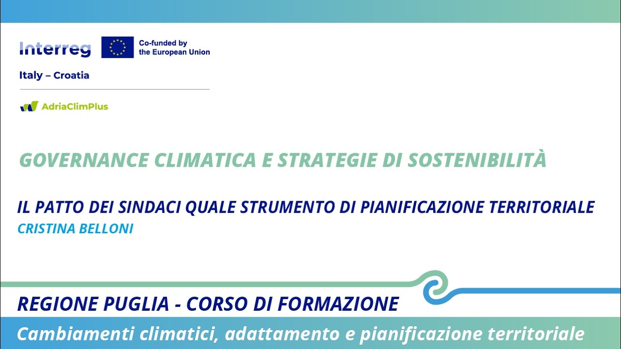 Galleria Cambiamenti climatici e pianificazione. Al via in Puglia il corso di formazione del progetto Interreg AdriaClimPlus - Video 7 di 18