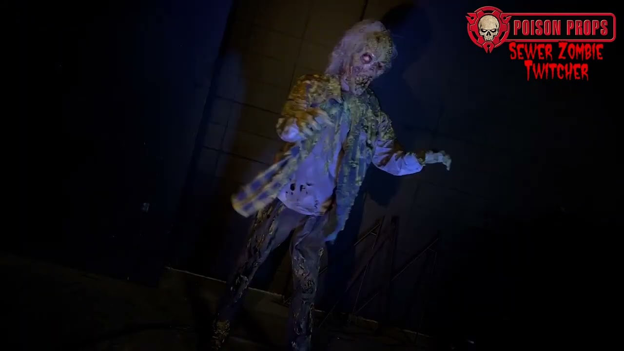 Sewer Zombie Twitcher Halloween Animatronic by Poison Props