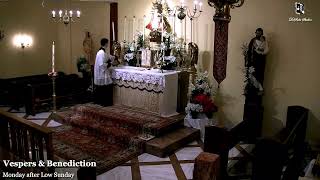 Vespers & Benediction: 7 PM EASTERN TIME (ET)