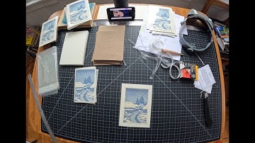 Packing Woodblock Prints Using Photo Corners