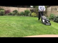 Mowing an english lawn hayter 41 pro