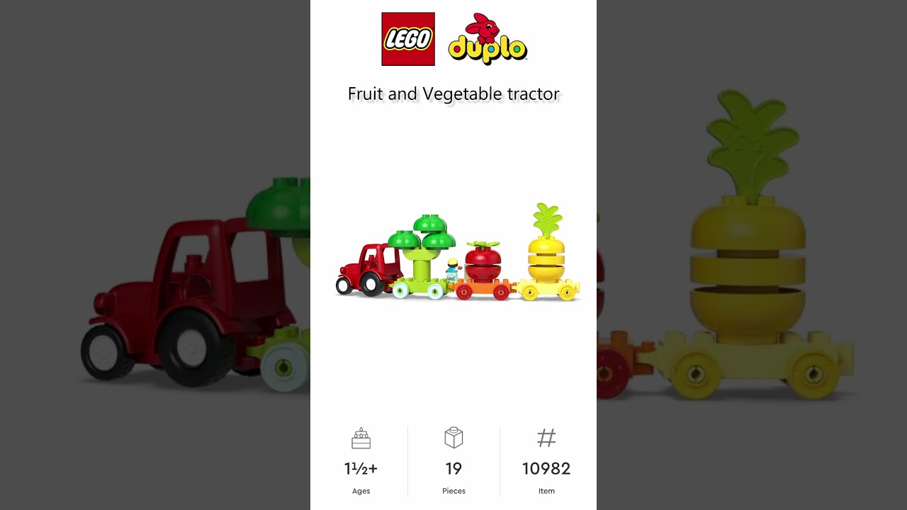 PREVIEW: LEGO Duplo, Fruit and Vegetable tractor, set 10982, LEGO 2023