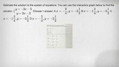 Estimate the solution to the system of equations. You can use the interactive graph below to find th