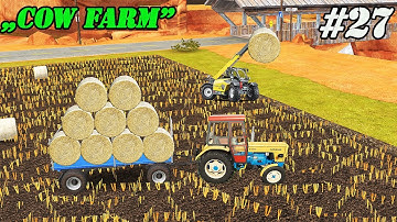 FS 18 COW FARM. Timelapse # 27. Collecting straw. Baling straw. Collecting bales. Spreading manure.