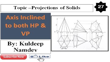 27. Projection of Solids | Projection of Hexagonal Pyramid | Projection of solids engineering drawin