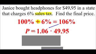 Percent Problems - Using Percents of Increase and Decrease (Markups, Markdowns, Tax, and Discount)