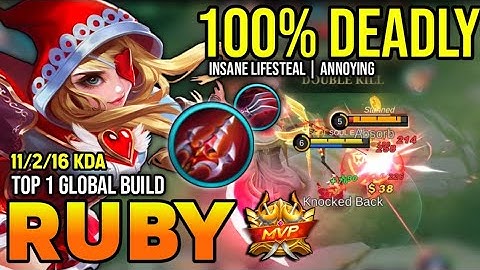 RUBY BEST BUILD 2022 | BUILD TOP 1 GLOBAL RUBY GAMEPLAY | MOBILE LEGENDS✓