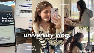 UNI VLOG 💫 busy days on campus, burnout (again), intense studying & first time living alone ♡