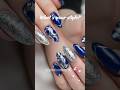 Style it in Blue nail art for maximum elegance #aesthetic #naildesigns #blackandgoldnailart #nailart