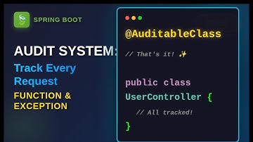 Spring Boot Audit with Annotations Zero Code Changes, Complete Request Tracking