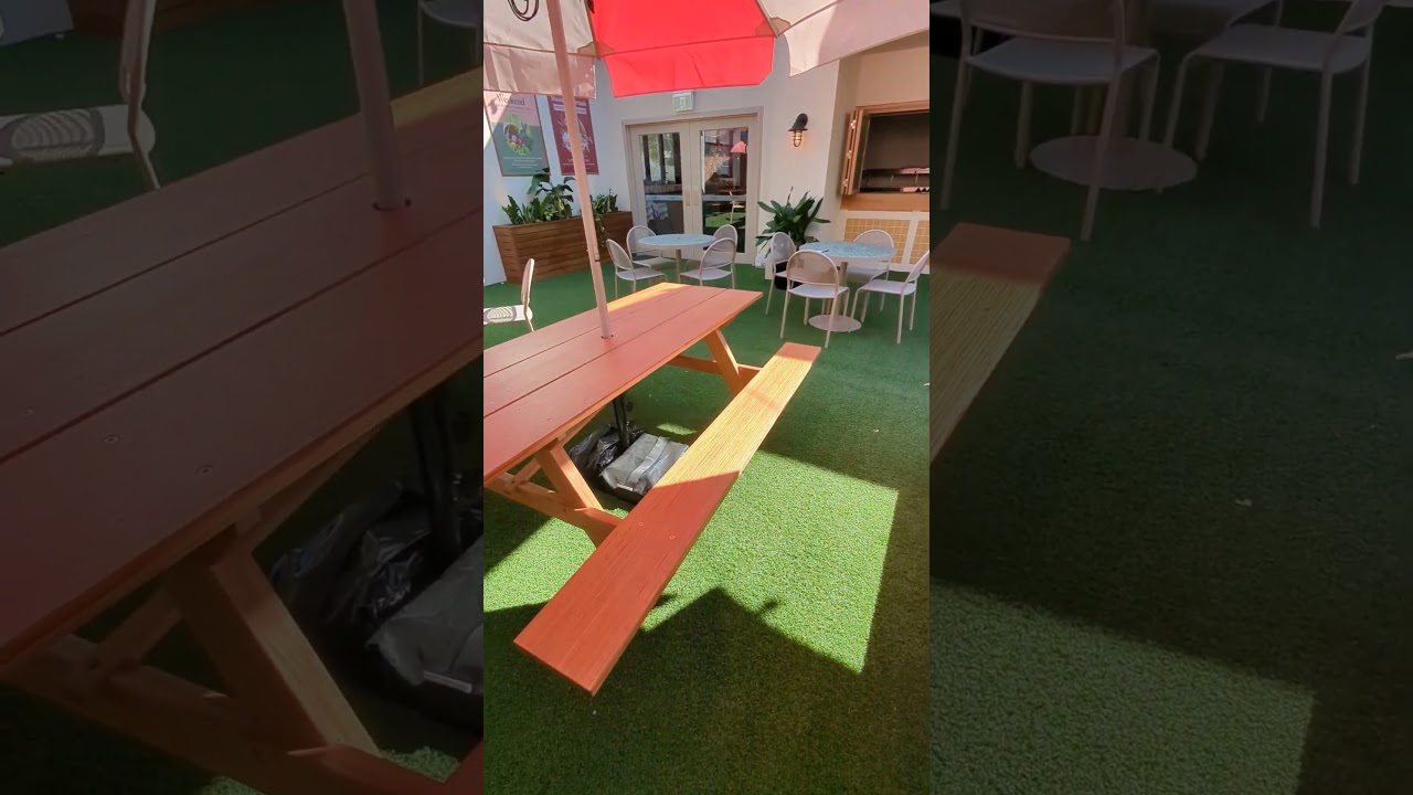 Colourful hotel outdoor space and kids playground!