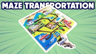 Mainan Edukasi Anak Puzzle Papan Kayu Maze Alur Transportasi Transportation Mobil Kendaraan