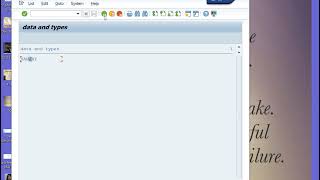TYPES and DATA in SAP ABAP