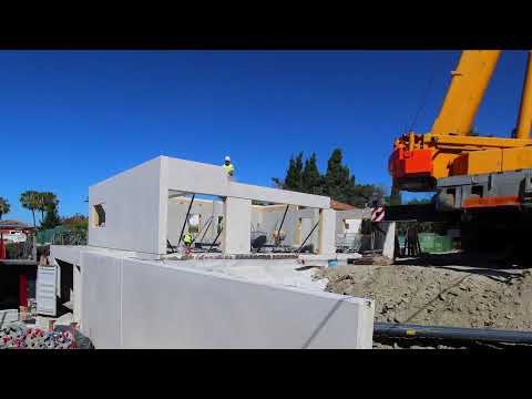 Timelaps construcción estructura casa prefabricada de hormigón