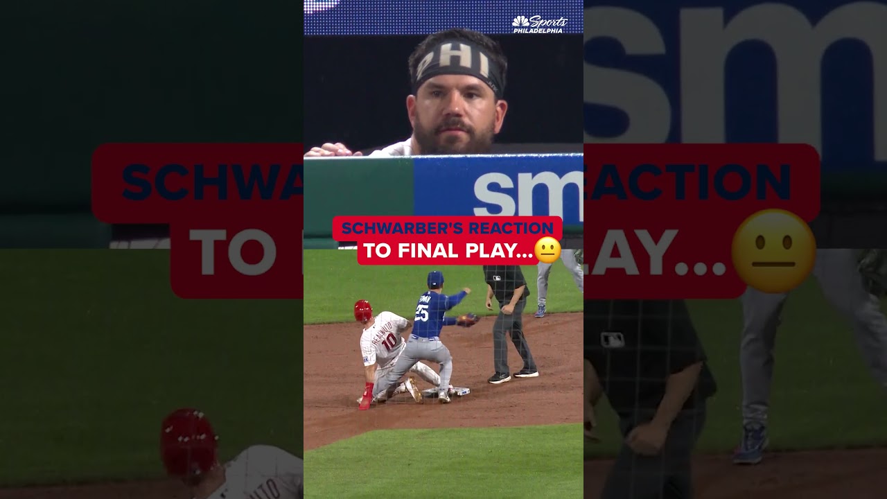 Kyle Schwarber's reaction to the final play in loss to Dodgers was all of us... 😔