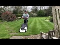 Mowing a large lawn with a hayter 56