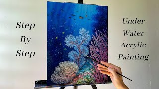 How to PAINT Underwater Seascape | ACRYLIC PAINTING