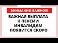 ВНИМАНИЕ! Важная выплата к пенсии инвалидам появится скоро